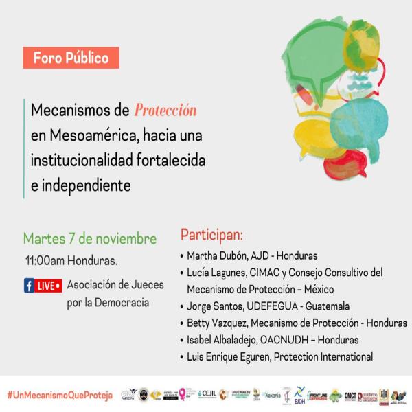 Foro Público: Mecanismos de Protección en Mesoamérica, hacia una institucionalidad fortalecida e independiente  