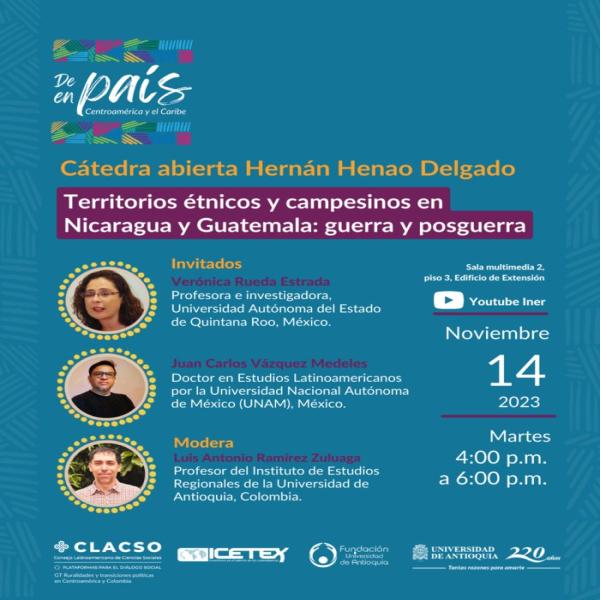 Conferencia virtual: Territorios étnicos y campesinos en Nicaragua y Guatemala: guerra y posguerra