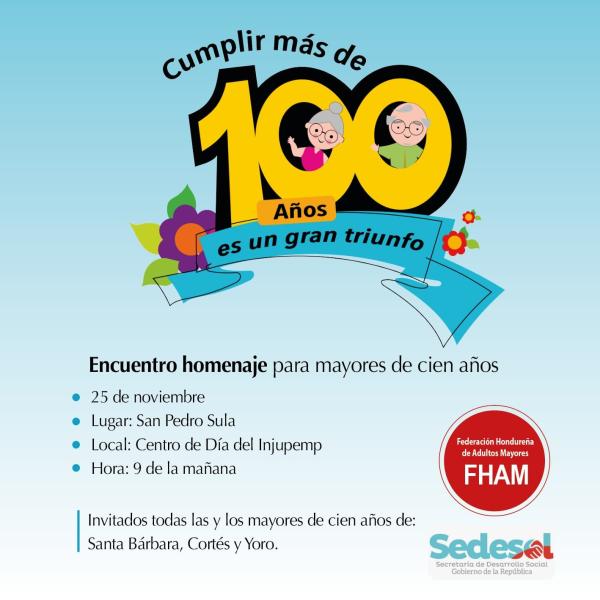 Encuentro homenaje para mayores de 100 años: Cumplir más de 100 años es un triunfo