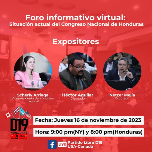 Foro virtual informativo: Situación actual del Congreso Nacional de Honduras 