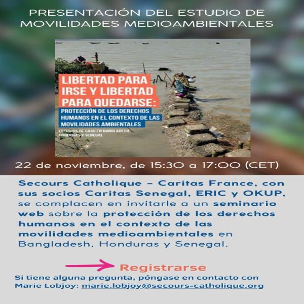Presentación de Estudio de Movilidades Medioambientales “Libertad para irse y libertad para quedarse” 