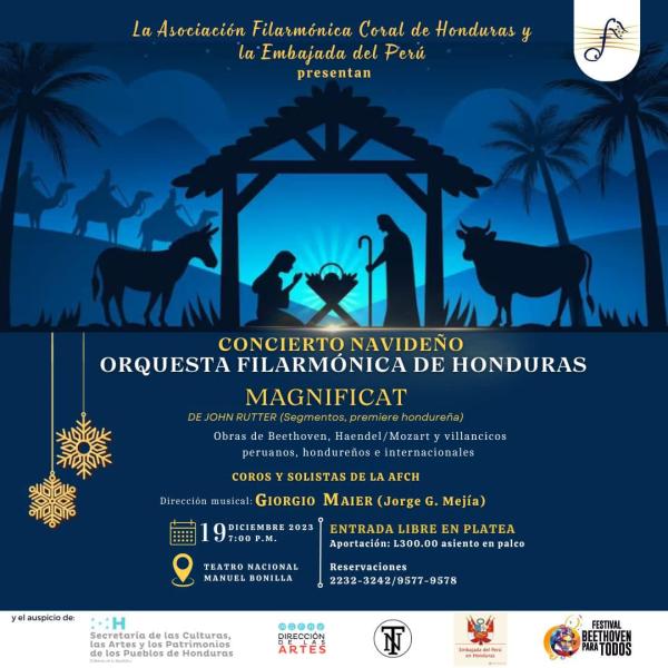Concierto Navideño de la Orquesta Filarmónica de Honduras “Magnificat” de John Rutter 