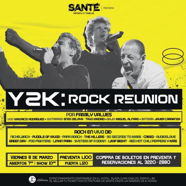 Y2K: Rock Reunión un especial con puros hits nostálgicos del rock en inglés de los 2000