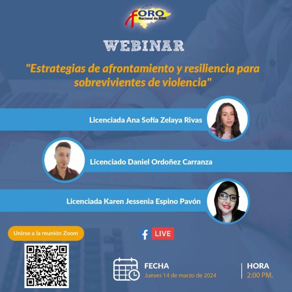 Webinar: “Estrategia de afrontamiento y resiliencia para sobrevivientes de violencia” 