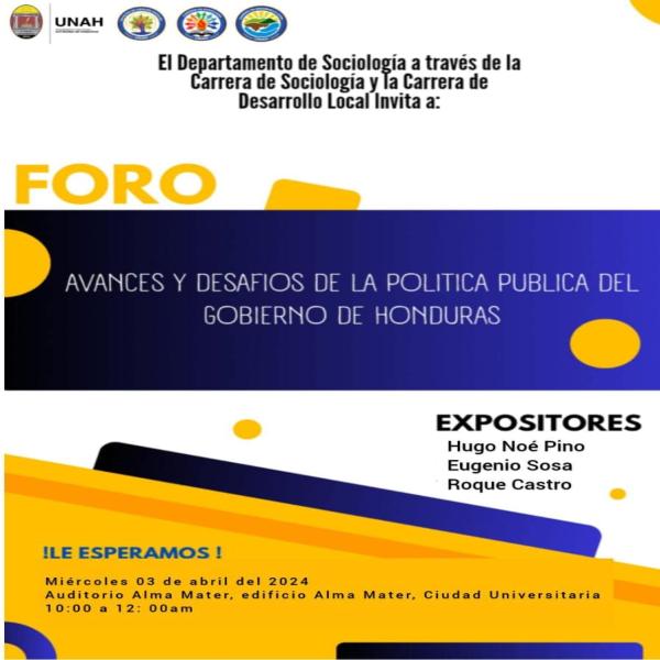 Foro: Avances y desafíos de la política pública del Gobierno de Honduras 
