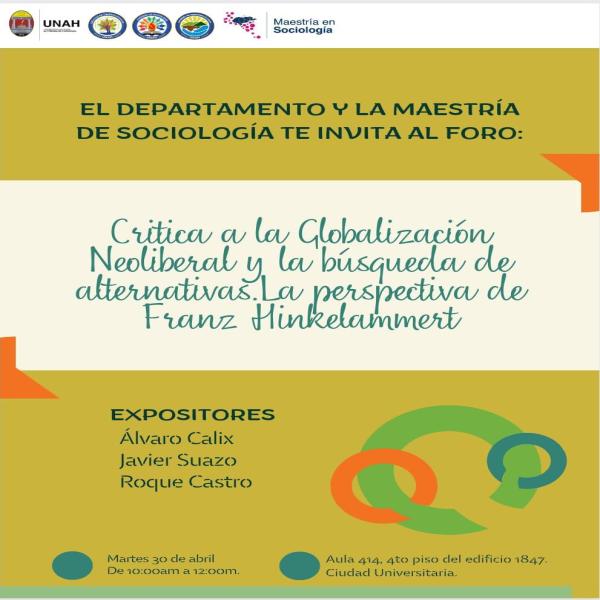 Foro: Critica a la globalización Neoliberal y la búsqueda de alternativas