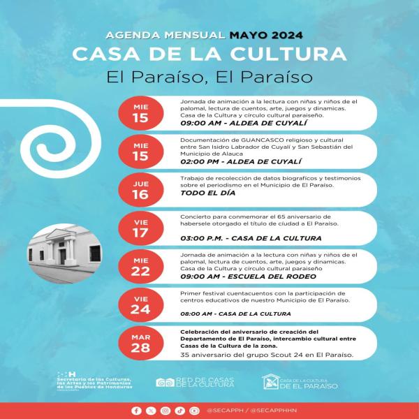Actividades Casa de la Cultura del Paraíso 