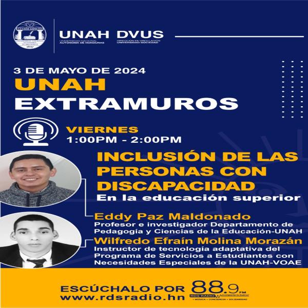 #UNAHExtramuros | Inclusión de las Personas con Discapacidad en la educación superior