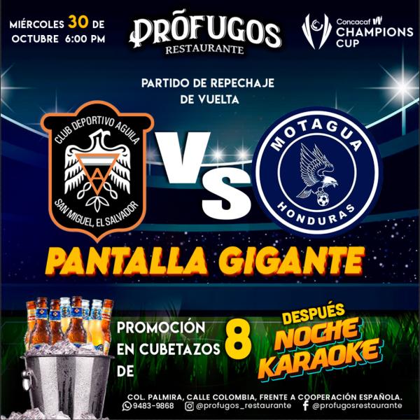 Águila de El Salvador VS Motagua en pantalla gigante