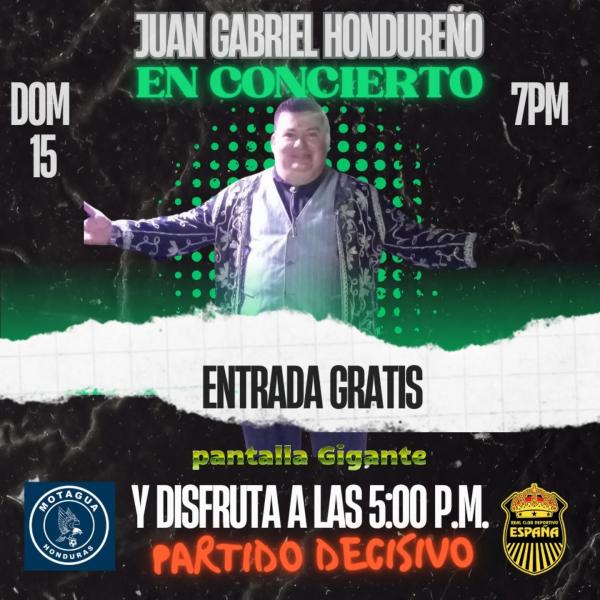 Juan Gabriel hondureño en concierto 