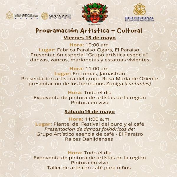 Programación Artística y Cultural del Festival del Puro y el Café