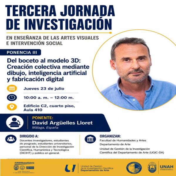 Tercera Jornada de Investigación en Enseñanza de las Artes Visuales e Intervención Social: "Del boceto al modelo 3D: Creación colectiva mediante dibujo, inteligencia artificial y fabricación digital"