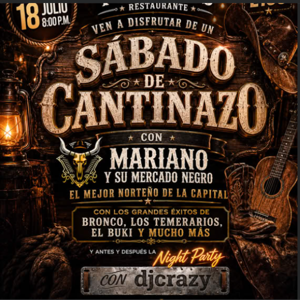 Sábado de cantinazo!! Con Mariano y su Mercado Negro